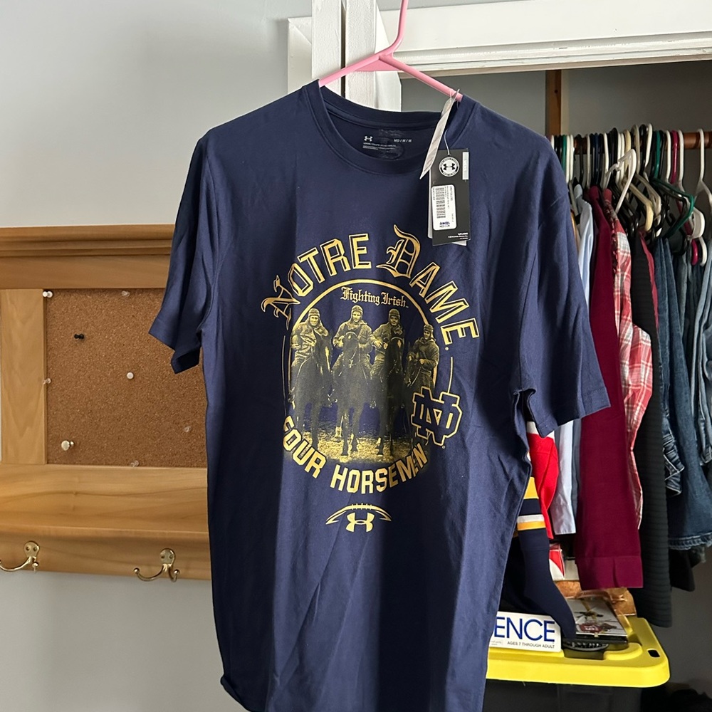 Under Armour Navy and Gold Notre Dame Four Horsemen Graphic Tee
